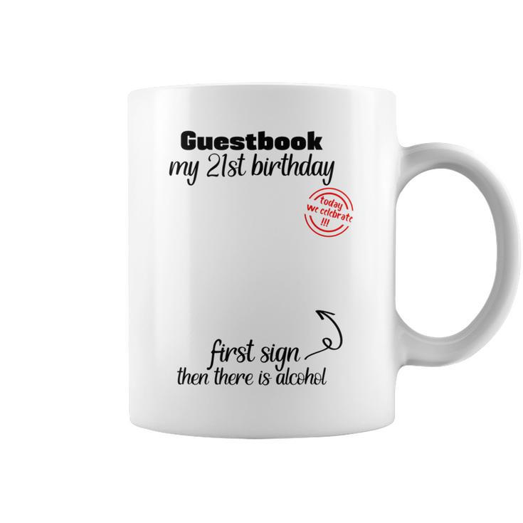 21st Birthday Man Woman Guest Book Party Celebration Birthday Graphic Print Coffee Mug