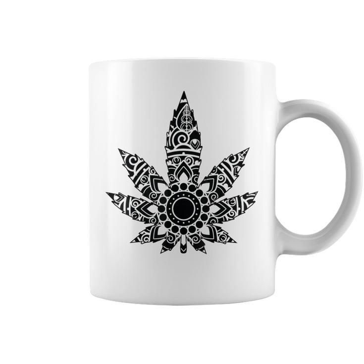 420 ウィードリーフスモーカー マリファナスモーカー メンズ レディース 曼荼羅 コーヒーマグ