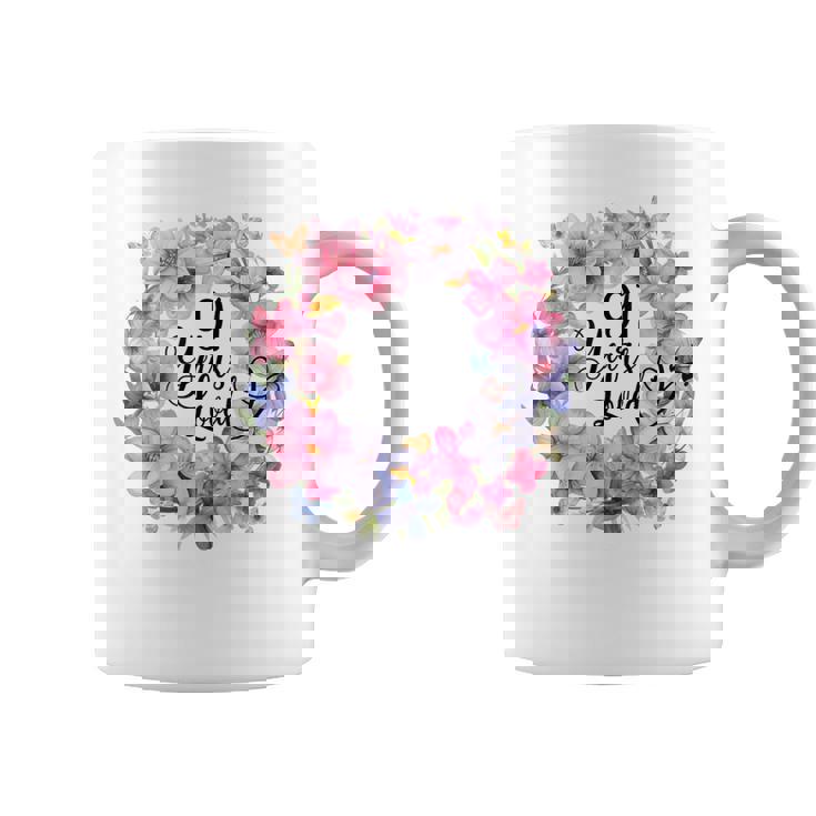 91 Years Loved 91歳の誕生日 フローラルリース ナインティワン コーヒーマグ