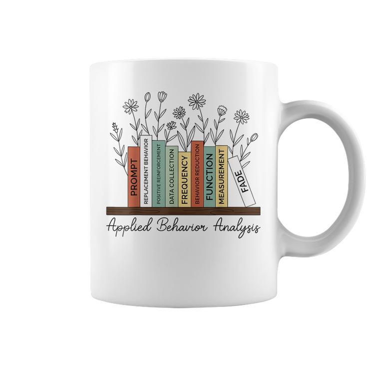 Applied Behavior Analysis Book Flower ABA Therapist Graphic Print Coffee Mug