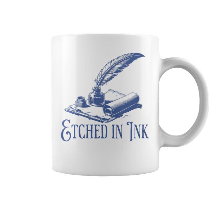 Author Writer Dark Academia Etched In Ink Book Library Graphic Print Coffee Mug