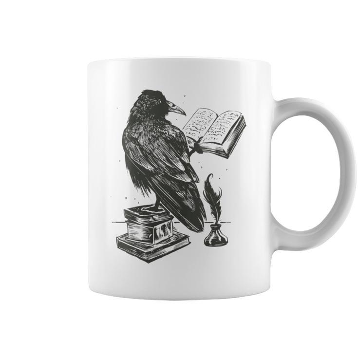 Bird Raven Book Lovers Men Women Graphic Tshirt Graphic Print Coffee Mug