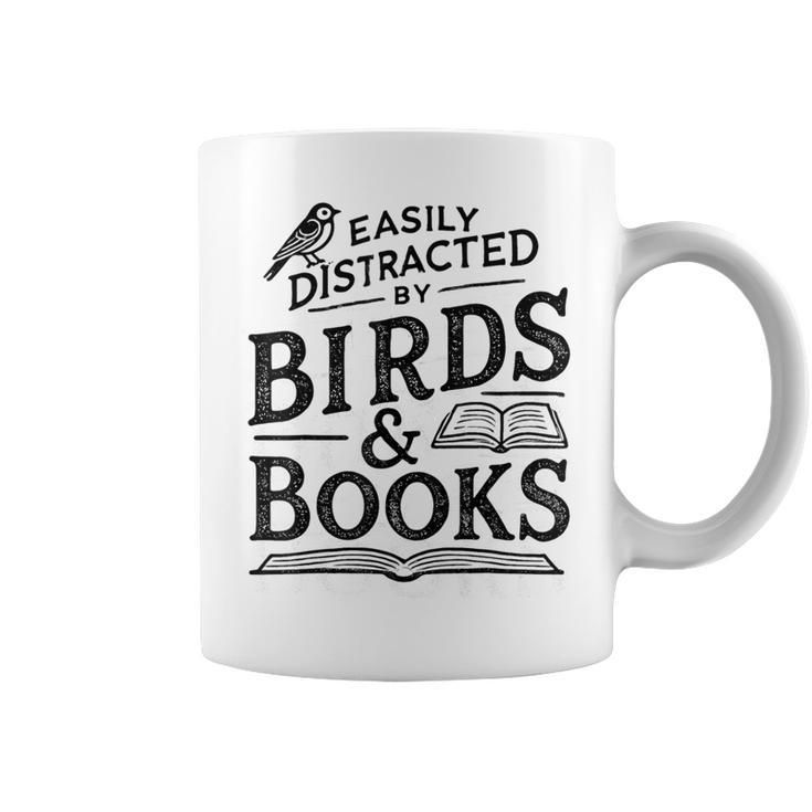 Birding Bird Watcher Birder Easily Distracted By Birds Books Graphic Print Coffee Mug