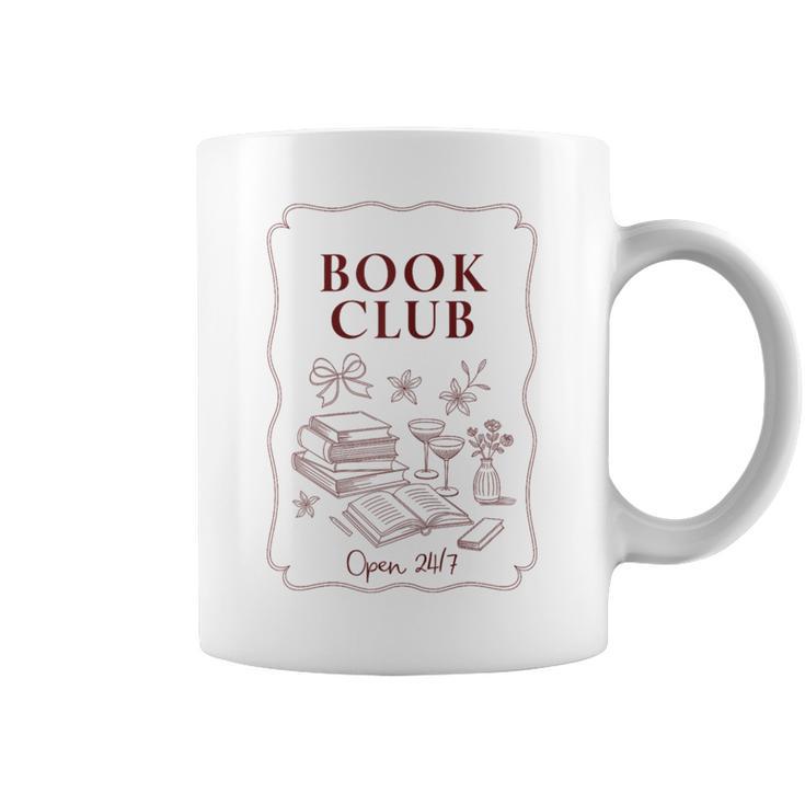 Book Club Open Vintage Aesthetic Books Graphic Print Coffee Mug
