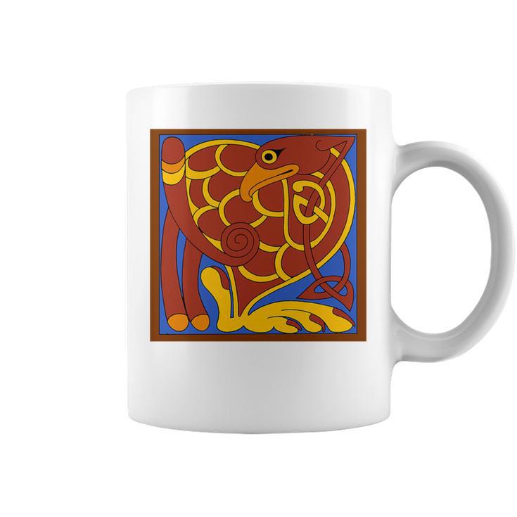 Book Of Kells Celtic Knot Medieval Bird Premium Tri-Blend Graphic Print Coffee Mug
