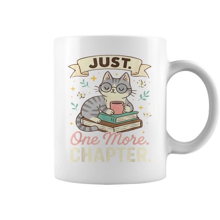 Book Lover Cute Cat Coffee Just 1 More Chapter Cozy Reading Graphic Print Coffee Mug