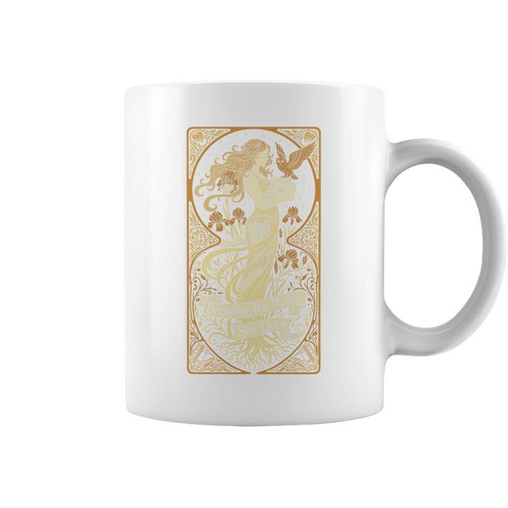 Book Lover Girl Librarian Between The Pages She Lives Premium Tri-Blend Graphic Print Coffee Mug