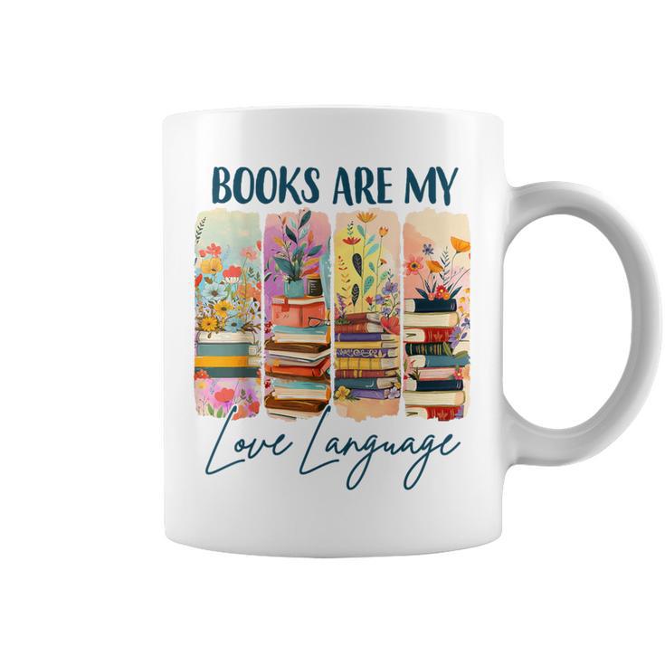 Book Lover Reading Brushstroke Books Are My Love Language Graphic Print Coffee Mug