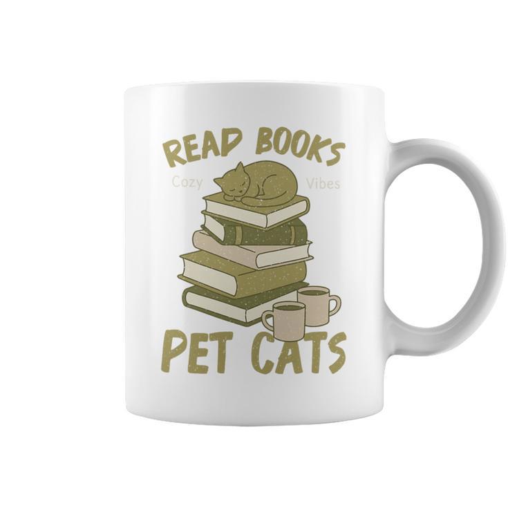 Book Lover Women Read Books Pet Cats Premium Tri-Blend Graphic Print Coffee Mug