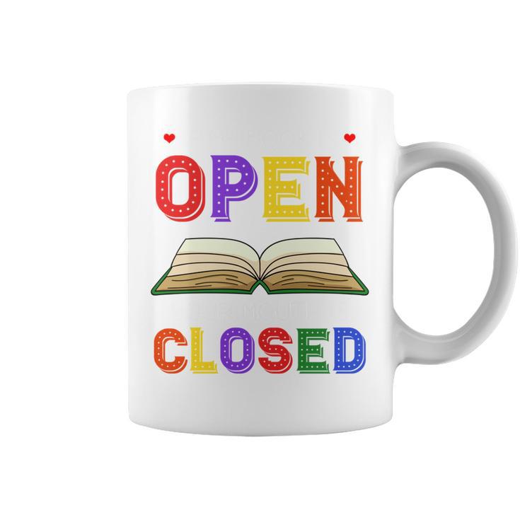 If My Book Is Open Your Mouth Is Closed Reading Books Performance Graphic Print Coffee Mug