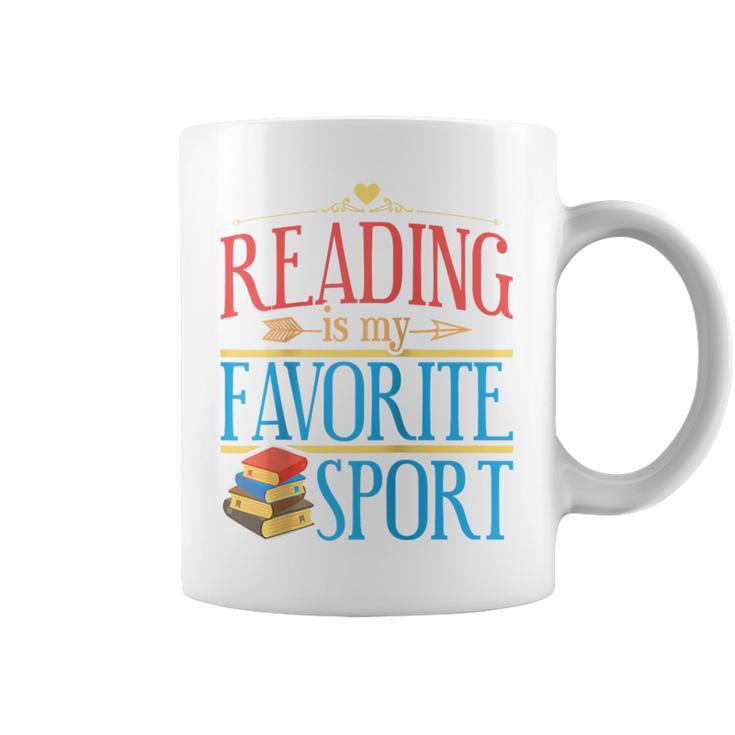 Book Reading Reading Is My Favorite Sport Raglan Baseball Tee Graphic Print Coffee Mug