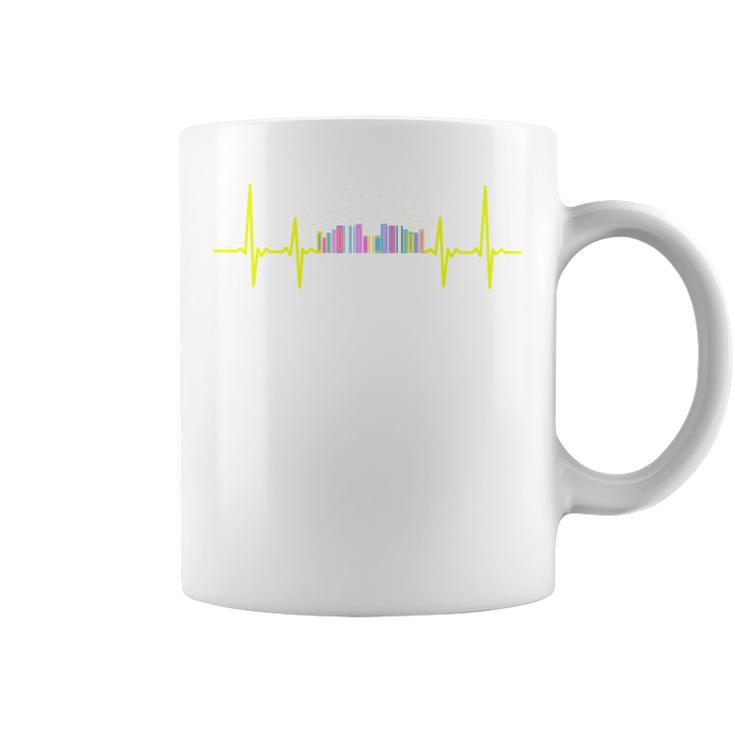 Book Shelf Heartbeat Graphic Print Coffee Mug