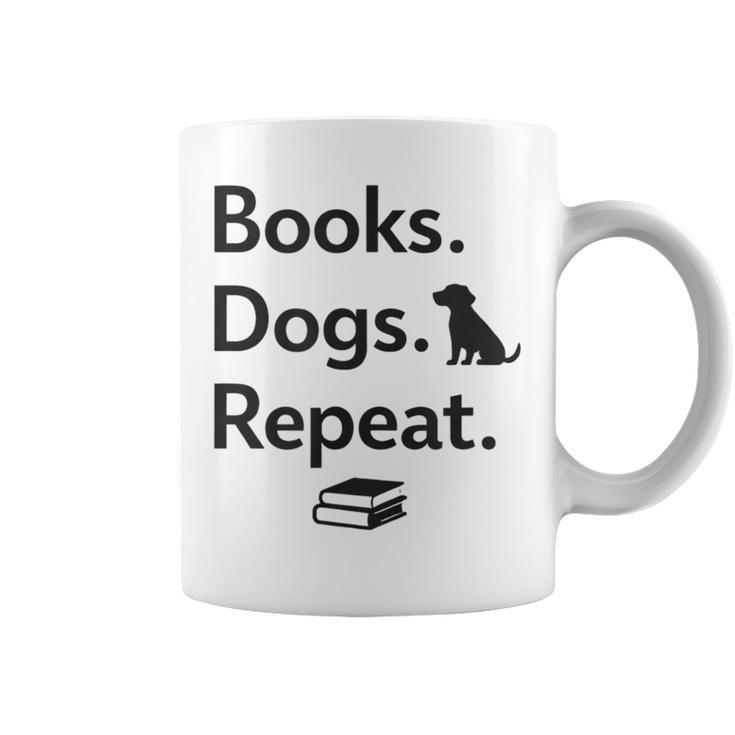 Books Dogs Repeat Shirt Dog Lover Book Lover T-Shirt Graphic Print Coffee Mug