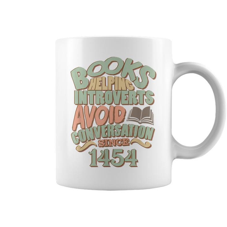 Books Helping Introverts Avoid Conversation 1454 T-Shirt Graphic Print Coffee Mug