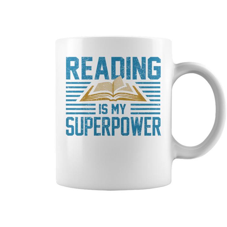 Books Reading My SuperPower Great Idea Art Literature Premium Graphic Print Coffee Mug