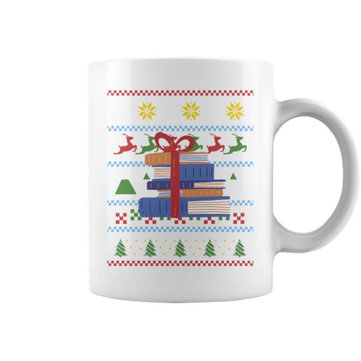 Books Reading Ugly Christmas Book Lover Graphic Print Coffee Mug