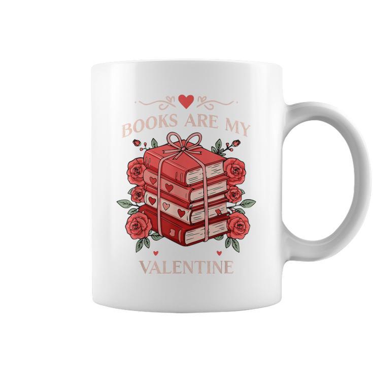 Books Are My Valentine Book Lover Heart Matching Party Graphic Print Coffee Mug