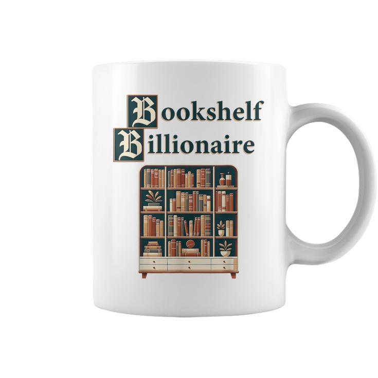 Bookshelf Wealth Billionaire Book Collector Collection Graphic Print Coffee Mug
