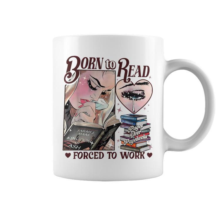 Born To Read Forced To Work Booklover -Adults Book Lovers Casual Grey Small Graphic Print Coffee Mug