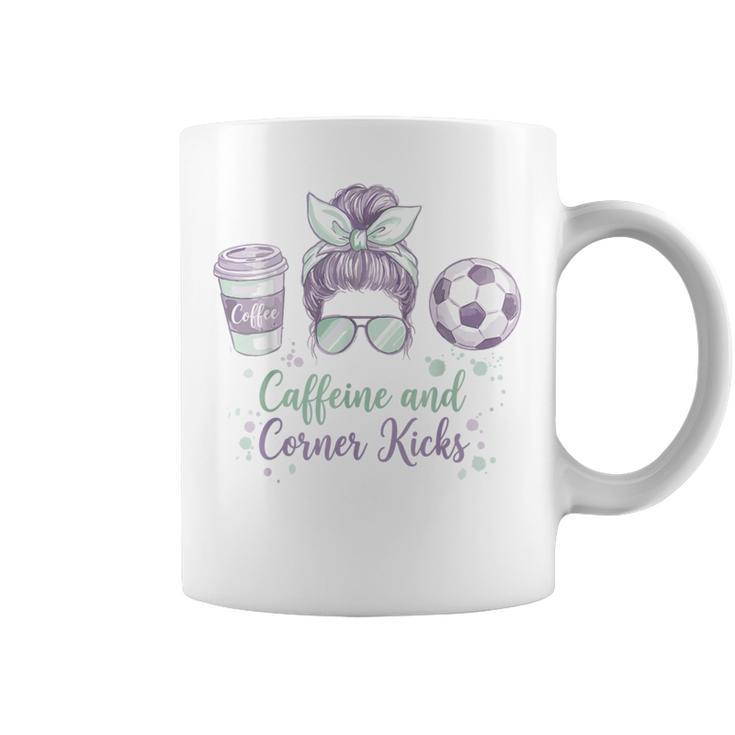 Caffeine And Corner Kicks Momlife Mother Soccer Mom Coffee Mug
