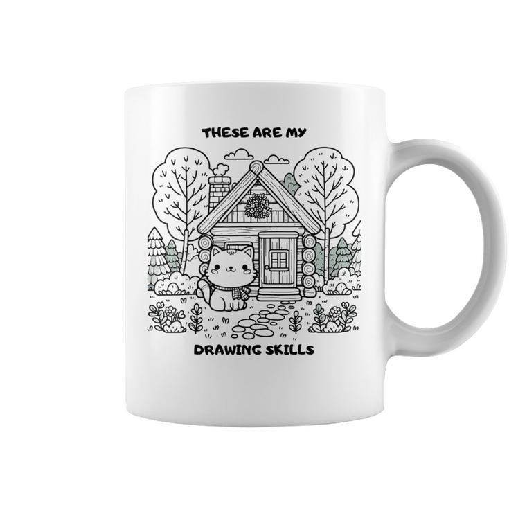 Cat Colouring Book Drawing Painting Art Graphic Print Coffee Mug