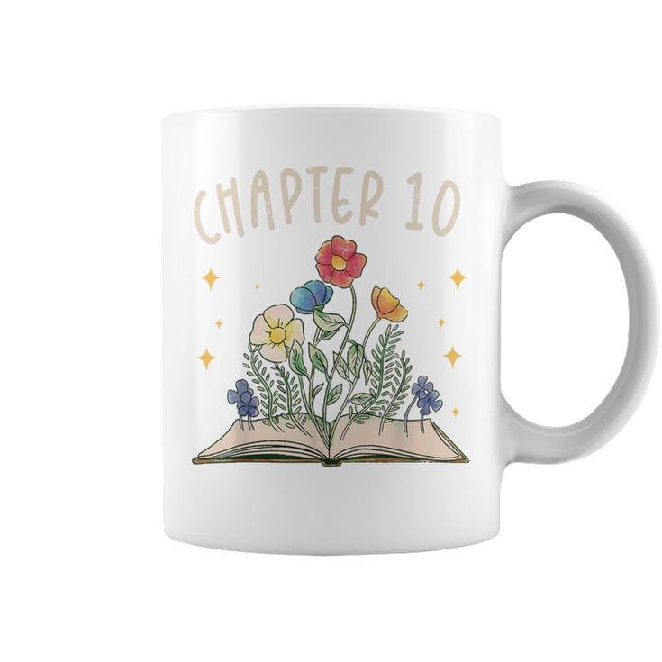 Chapter 10th Birthday Bookworm 10 Years Old For Book Lovers Graphic Print Coffee Mug