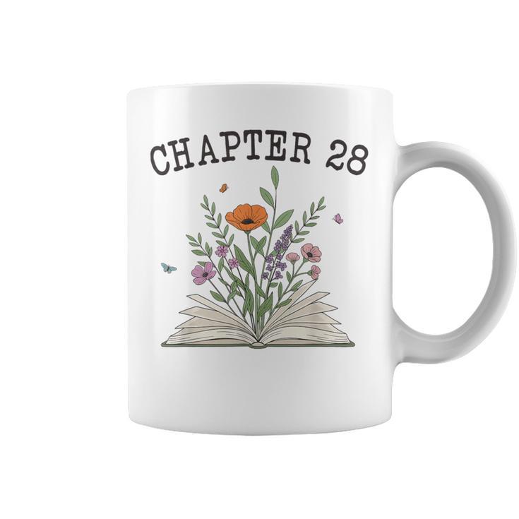Chapter 28 Book Lovers & Readers 28th Birthday Wildflowers Graphic Print Coffee Mug