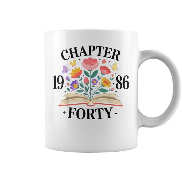 Chapter Forty 1986 40th Birthday Wildflower Book Lover Graphic Print Coffee Mug