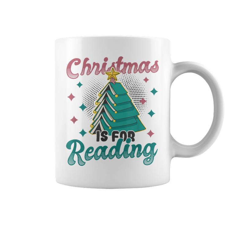 Christmas Is For Reading Books Christmas Tree Books Graphic Print Coffee Mug