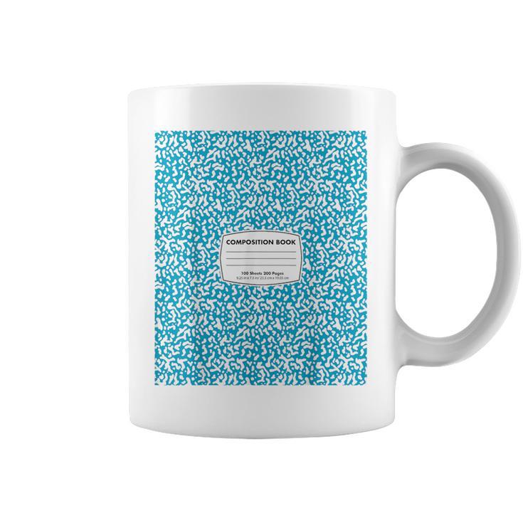 Classic Sky Blue Composition Book School Book Teachers Graphic Print Coffee Mug