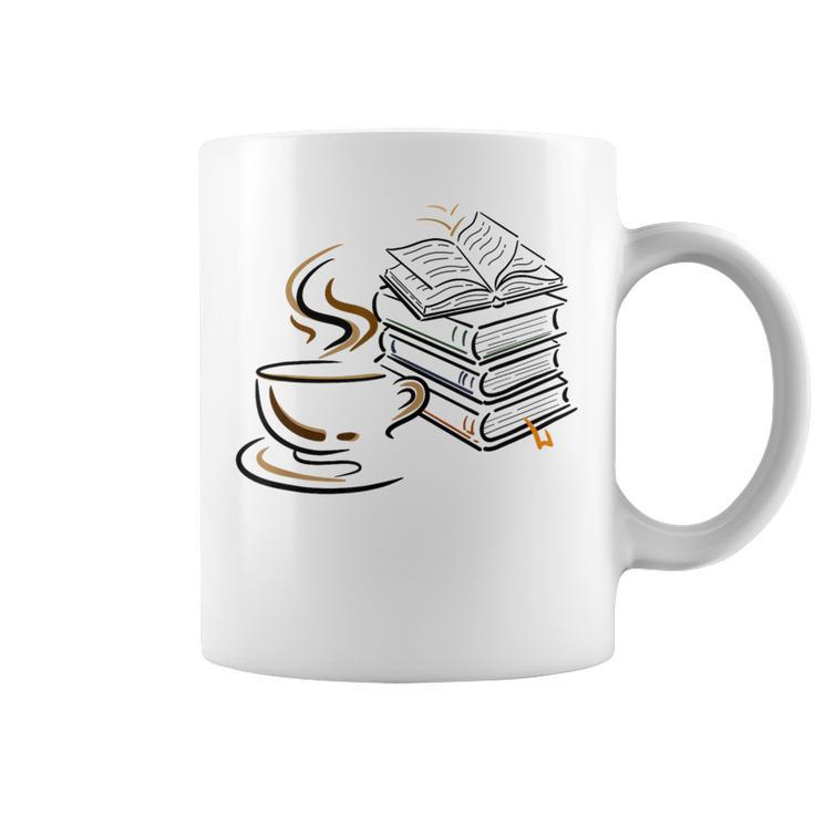Coffee And Books Lover Bookworm Reading Library Fan Graphic Print Coffee Mug