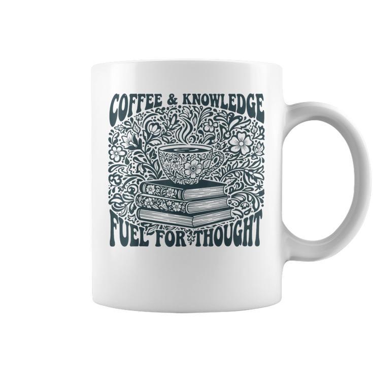 Coffee Knowledge Fuel For Thought Book Lover Reading Graphic Print Coffee Mug
