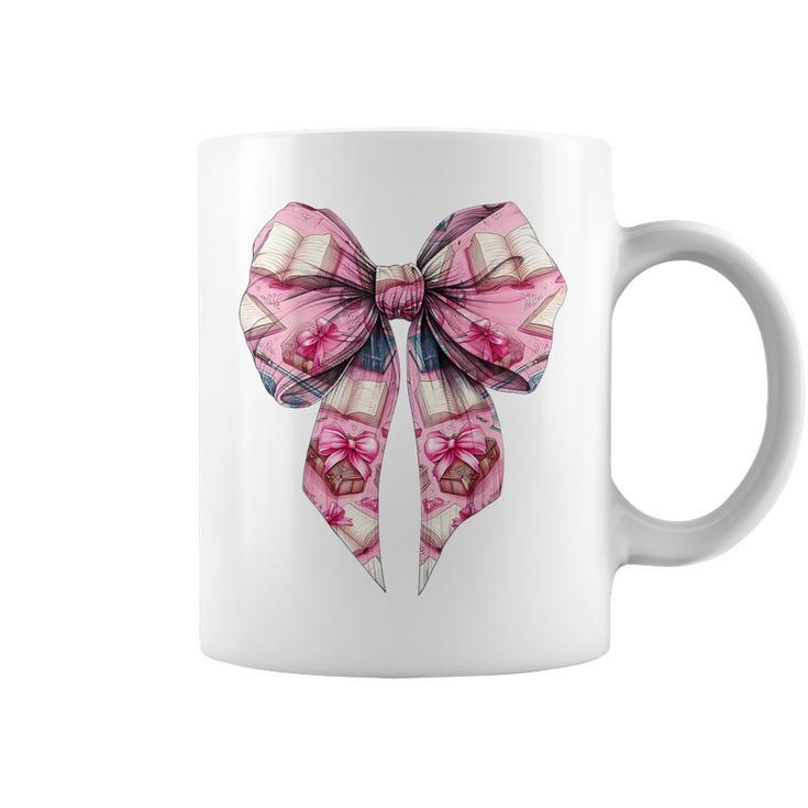 Coquette Bow Bookworm Book Reader Reading Books Pattern Girl Graphic Print Coffee Mug