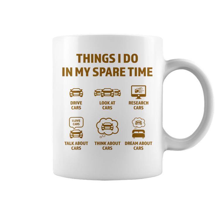 Cosas Que Hago En Mi Tiempo Libre Entusiasta De Los Coches Divertido Amante De Los Coches Taza de café