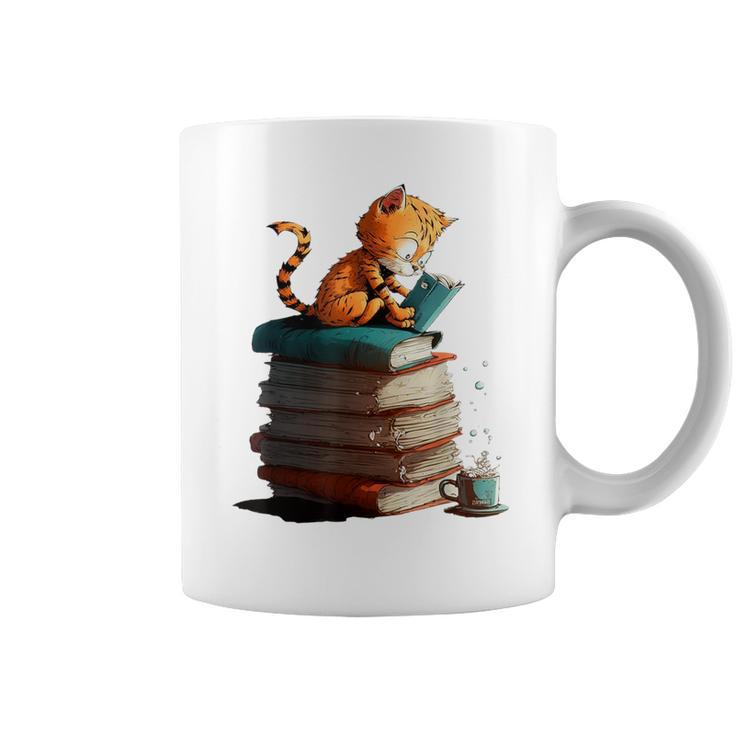 Cute Cat Lovers Book Lovers For Women And Men Graphic Print Coffee Mug Cute Cat Lovers Book Lovers For Women And Men Graphic Print Coffee Mug