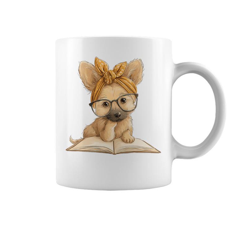 Cute Chihuahua Reading Dog Book Lover Animal Graphic Baby Premium Tri-Blend Graphic Print Coffee Mug
