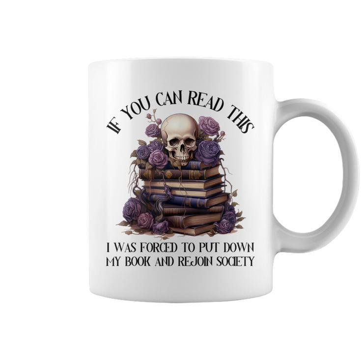 Dark Romance Merch I Put Down My Book Lover Spicy Skeleton Graphic Print Coffee Mug