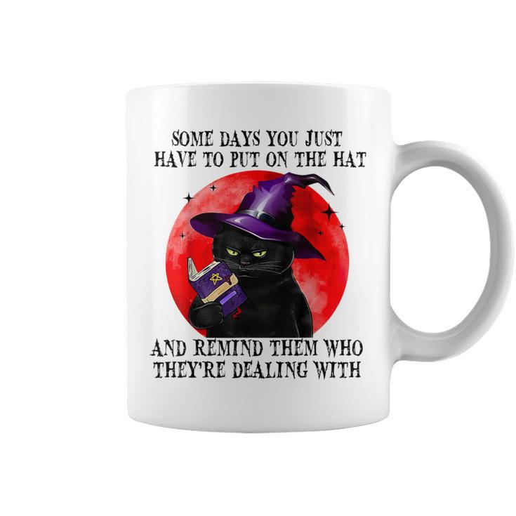Some Days You Just Have To But On Cat Witch Reading Book Graphic Print Coffee Mug