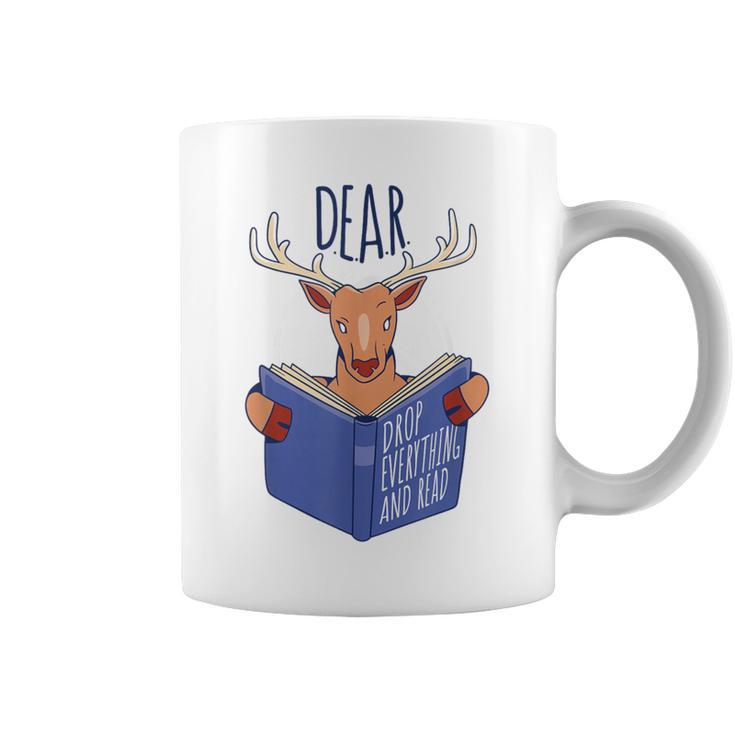 Dear Drop Everything And Read Book Reading Pun Graphic Graphic Print Coffee Mug