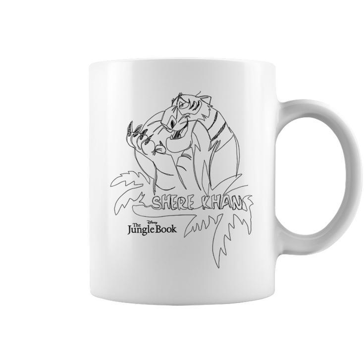 Disney The Jungle Book Shere Khan Simple Outline Sketch Graphic Print Coffee Mug
