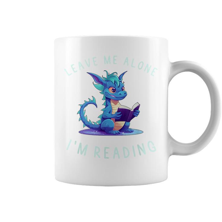 Dragon Reading Book Lover Leave Me Alone I'm Reading Graphic Print Coffee Mug