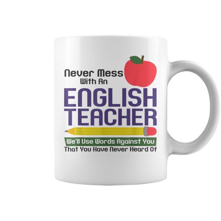 English Teacher Humor Reading Books Vocabulary Grammar Graphic Print Coffee Mug