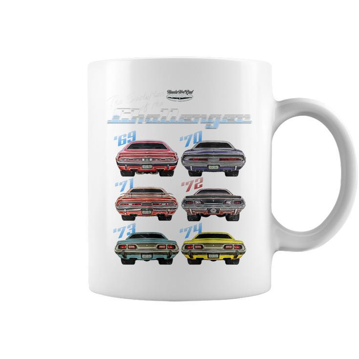 Evolution Of The Challenger、ホットロッド、マッスルカー、マグナム、RTe コーヒーマグ