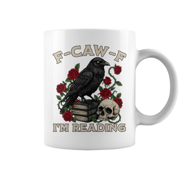 F-CAW-F I'm Reading Crow Book Lover Introvert Meme Graphic Print Coffee Mug