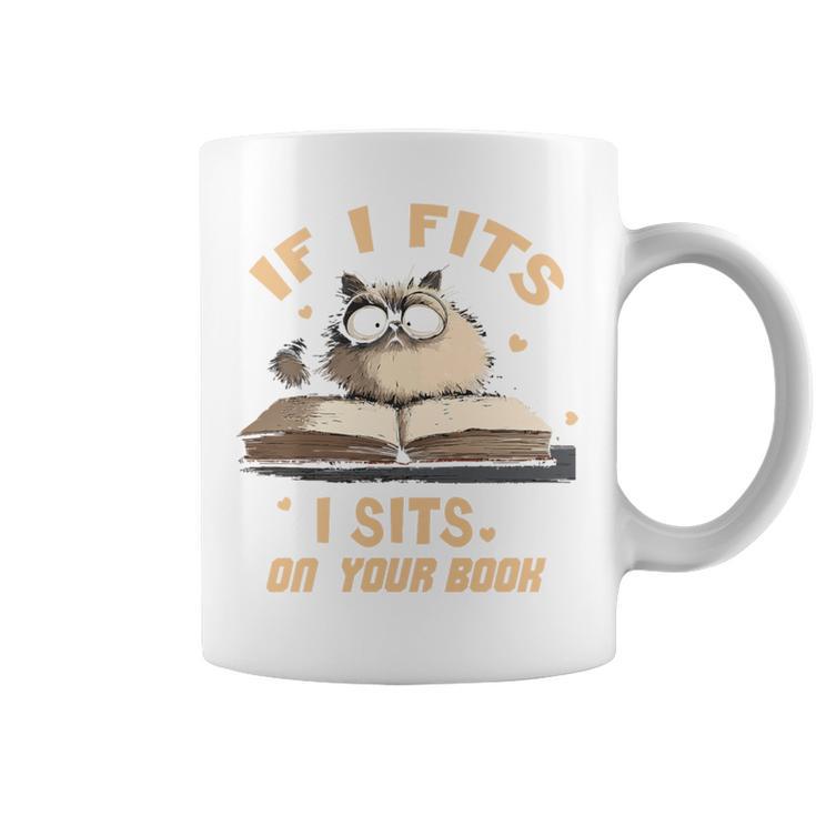 If i Fits I Sits On Your Book Premium Tri-Blend Graphic Print Coffee Mug