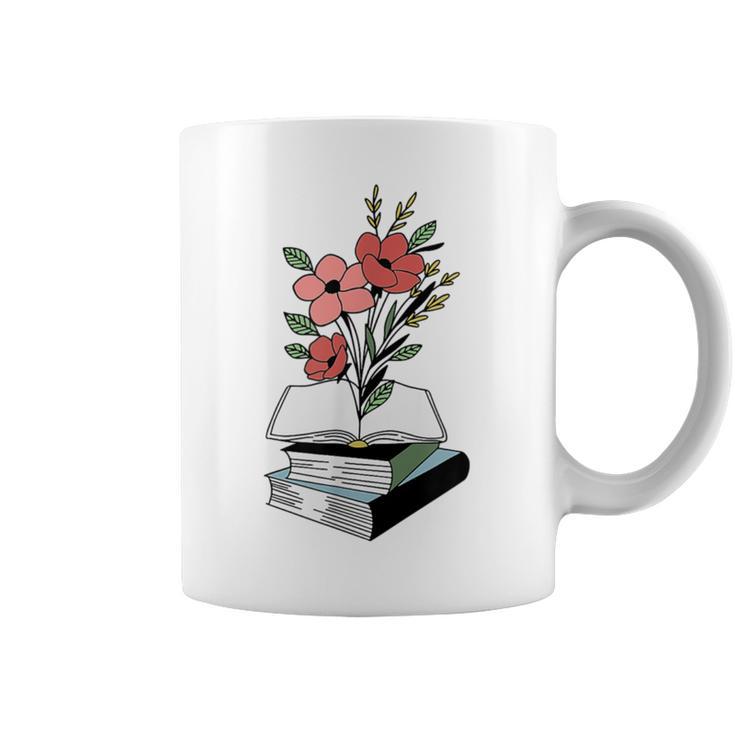 Floral Book Reader Fan For Reading Flower Books With Blooms Graphic Print Coffee Mug