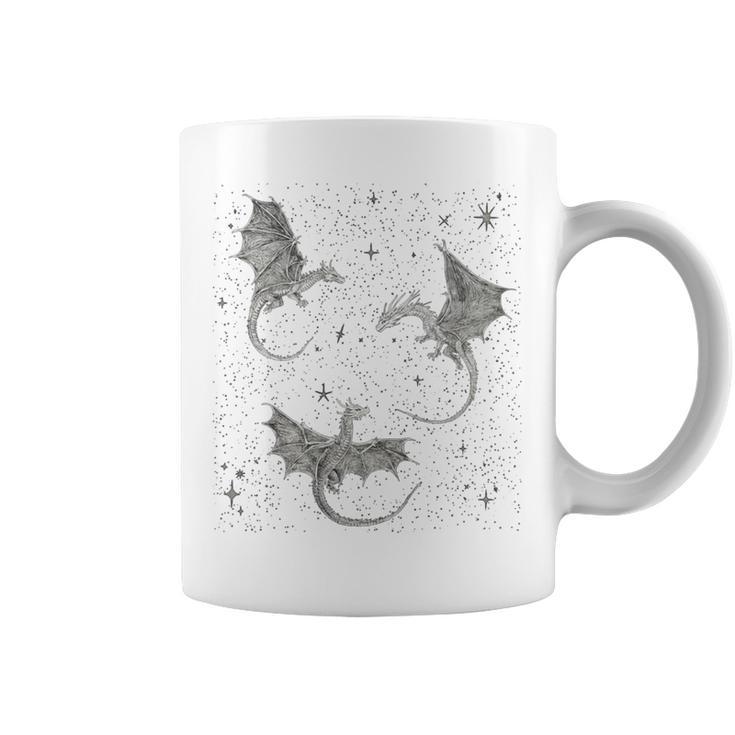 Flying Dragon Fantasy Reader For Bookworm Book Lovers Graphic Print Coffee Mug Flying Dragon Fantasy Reader For Bookworm Book Lovers Graphic Print Coffee Mug