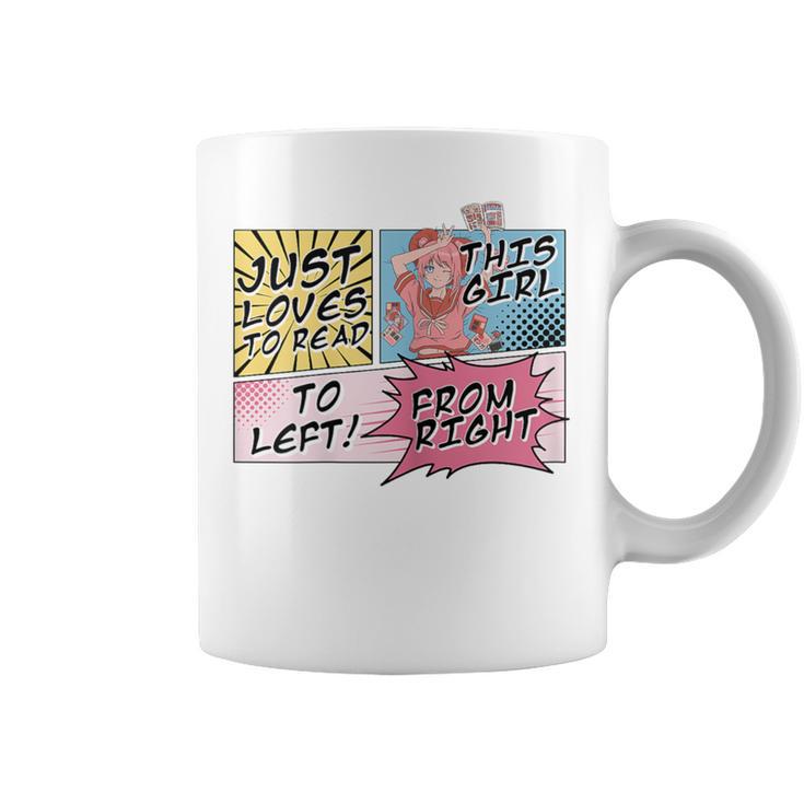 This Girl Reads Right To Left Comic Books Anime And Manga Graphic Print Coffee Mug