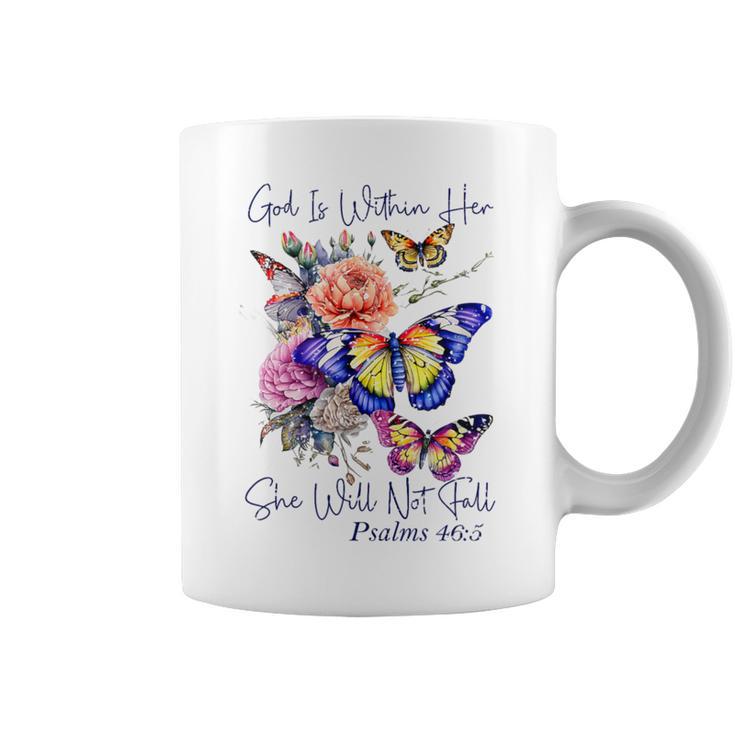 God Is Within Her Faith 聖句 詩篇 コーヒーマグ
