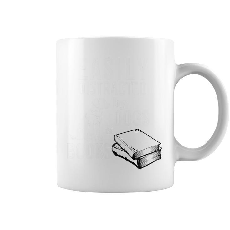 Golden Retriever Easily Distracted By Books And Dogs Premium Tri-Blend Graphic Print Coffee Mug
